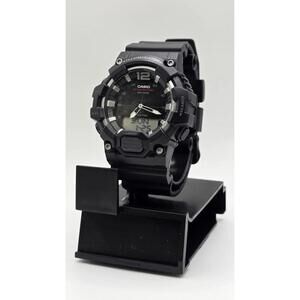 Casio Men's Watch Alarm Grey and Black Analog-Digital Dial Strap HDC-700-1AV